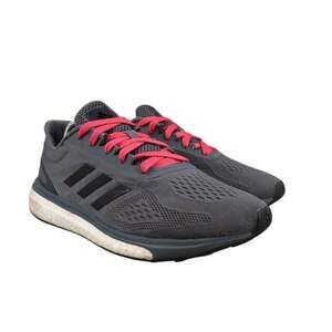 Adidas Shoes Mens 8.5 Athletic Trainers Response Boost Running Gray Black Active